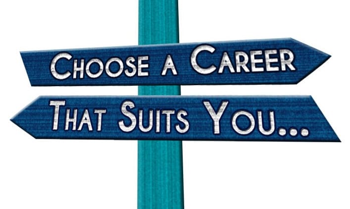 A Sign Board Concept - Choose A Career That Suits You.