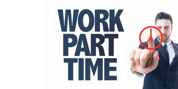 A Person Pointing Towards The Screen Have The Written text Part Time Job.