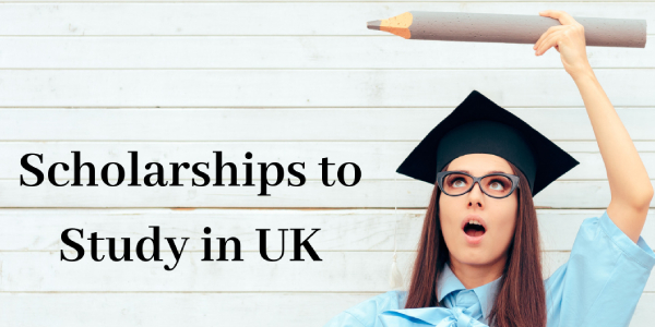 A College Girl With Graduate Cap On Her Hand With The Text Written Scholarships To Study In UK.