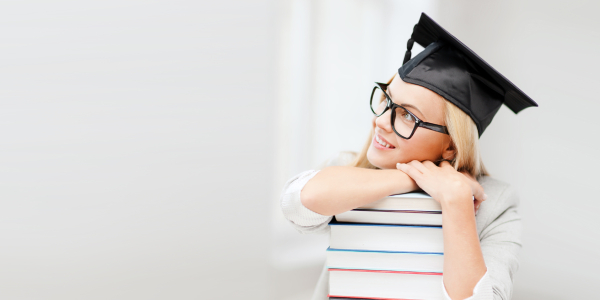 A College Studying Girl Dreaming About Her Higher Studies In Abroad.