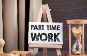 Part Time Job Written On A Small Wooden Cardboard.